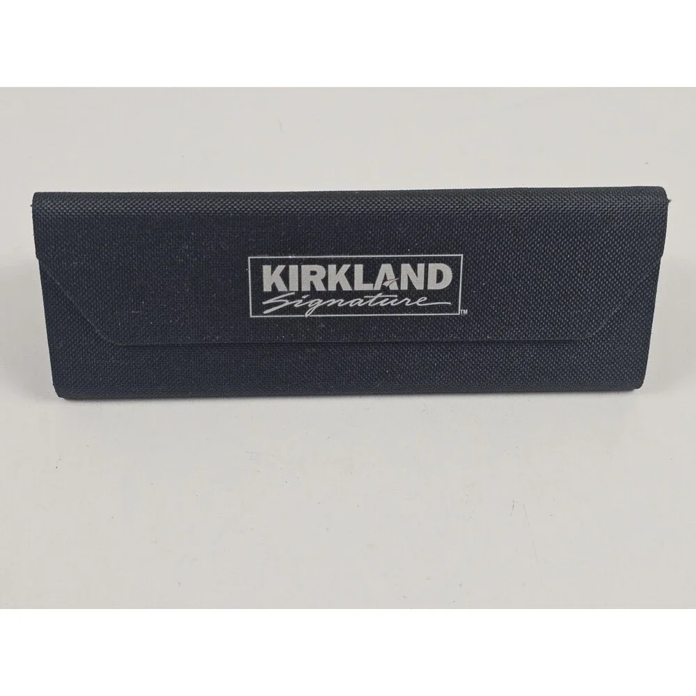 Kirkland Signature Black Triangle Eyeglass Glasses Magnetic Fabric Case